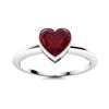 Image 1 : Natural 1.01 CTW Ruby Solitaire Ring 18K White Gold