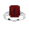 Image 1 : Natural 4.22 CTW Garnet & Diamond Engagement Ring 18K White Gold