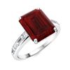 Image 2 : Natural 4.22 CTW Garnet & Diamond Engagement Ring 18K White Gold