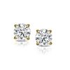 Image 4 : Natural 4.02 CTW Round Brilliant Cut Diamond Stud Earrings Triple Excellent 14KT Yellow Gold