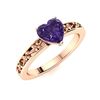 Image 2 : Natural 0.41 CTW Amethyst Solitaire Ring 14K Rose Gold