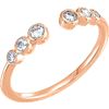 Image 1 : Natural 0.27 CTW Six Stone Stackable Bezel Diamond Cuff Ring 18KT Rose Gold