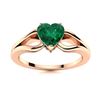 Image 1 : Natural 1.51 CTW Emerald Solitaire Ring 18K Rose Gold
