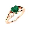Image 2 : Natural 1.51 CTW Emerald Solitaire Ring 18K Rose Gold