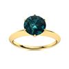 Image 1 : Natural 1.01 CTW Blue Diamond Solitaire Ring 14K Yellow Gold