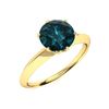 Image 2 : Natural 1.01 CTW Blue Diamond Solitaire Ring 14K Yellow Gold