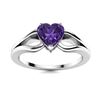 Image 1 : Natural 0.66 CTW Amethyst Solitaire Ring 18K White Gold