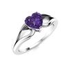 Image 2 : Natural 0.66 CTW Amethyst Solitaire Ring 18K White Gold