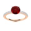 Image 1 : Natural 1.97 CTW Garnet & Diamond Engagement Ring 18K Rose Gold