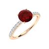 Image 2 : Natural 1.97 CTW Garnet & Diamond Engagement Ring 18K Rose Gold