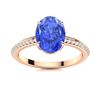 Image 1 : Natural 1.61 CTW Ceylon Sapphire & Diamond Engagement Ring 14K Rose Gold
