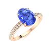 Image 2 : Natural 1.61 CTW Ceylon Sapphire & Diamond Engagement Ring 14K Rose Gold