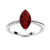 Image 1 : Natural 1.08 CTW Garnet Solitaire Ring 18K White Gold