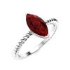 Image 2 : Natural 1.08 CTW Garnet Solitaire Ring 18K White Gold