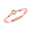 Image 1 : Natural 0.05 CTW Bezel Diamond Tear Drop Ring 18KT Rose Gold