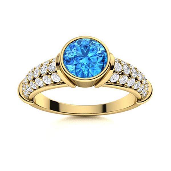 Natural 1.76 CTW Topaz & Diamond  Engagement Ring 14K Yellow Gold