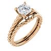Image 1 : Natural 1.02 CTW Cushion Cut Infinity Rope Diamond Engagement Set 14KT Rose Gold