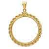 Image 2 : 14K Gold Screw-Top Rope Polished Coin Bezel - 34.2 mm