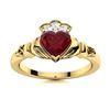 Image 1 : Natural 0.71 CTW Ruby & Diamond Engagement Ring 14K Yellow Gold