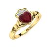 Image 2 : Natural 0.71 CTW Ruby & Diamond Engagement Ring 14K Yellow Gold