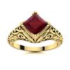 Image 1 : Natural 1.50 CTW Ruby Solitaire Ring 14K Yellow Gold