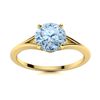 Image 1 : Natural 1.42 CTW Aquamarine Solitaire Ring 18K Yellow Gold