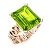 Image 2 : Natural 5.52 CTW Peridot Solitaire Ring 18K Rose Gold