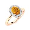 Image 2 : Natural 1.22 CTW Citrine & Diamond Engagement Ring 14K Rose Gold