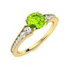 Image 2 : Natural 0.96 CTW Peridot & Diamond Engagement Ring 18K Yellow Gold