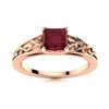 Image 1 : Natural 0.66 CTW Ruby Solitaire Ring 14K Rose Gold