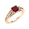 Image 2 : Natural 0.66 CTW Ruby Solitaire Ring 14K Rose Gold