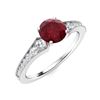 Image 2 : Natural 1.05 CTW Ruby & Diamond Engagement Ring 14K White Gold