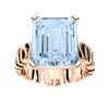 Image 1 : Natural 3.71 CTW Aquamarine Solitaire Ring 14K Rose Gold