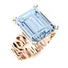 Image 2 : Natural 3.71 CTW Aquamarine Solitaire Ring 14K Rose Gold