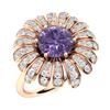 Image 2 : Natural 1.71 CTW Iolite & Diamond Engagement Ring 18K Rose Gold