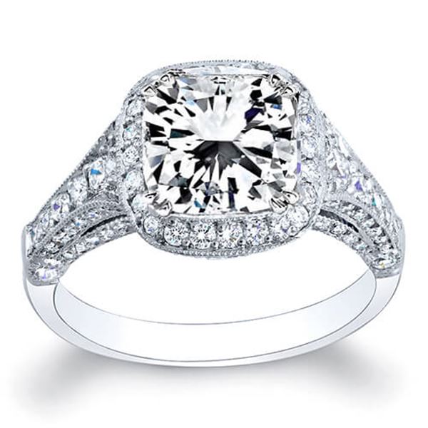 Natural 3.55 CTW Radiant Cut Diamond Engagement Ring 14KT White Gold