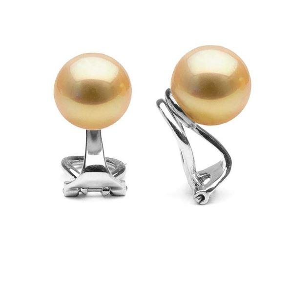 Golden South Sea Pearl Clip-On Earrings