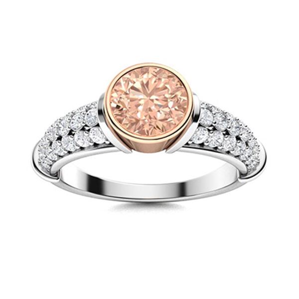 Natural 1.97 CTW Morganite & Diamond Engagement Ring 18K White Gold
