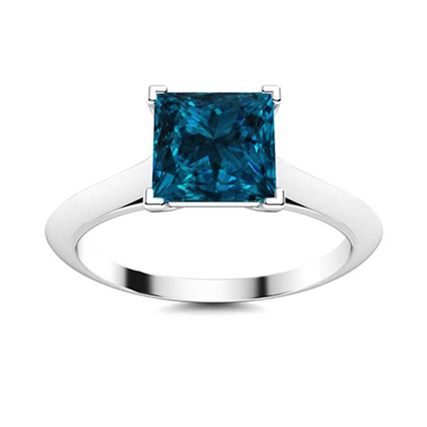 Natural 0.80 CTW Topaz Solitaire Ring 14K White Gold