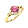 Image 2 : Natural 1.18 CTW Tourmaline & Diamond Engagement Ring 14K Yellow Gold