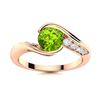 Image 1 : Natural 0.81 CTW Peridot & Diamond Engagement Ring 14K Rose Gold