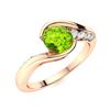Image 2 : Natural 0.81 CTW Peridot & Diamond Engagement Ring 14K Rose Gold