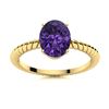 Image 1 : Natural 1.12 CTW Amethyst Solitaire Ring 18K Yellow Gold