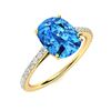 Image 2 : Natural 1.58 CTW Topaz & Diamond Engagement Ring 14K Yellow Gold