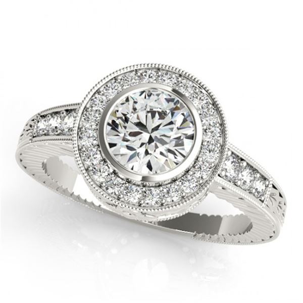 Natural 1.11 ctw Diamond Halo Ring 14k White Gold