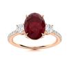 Image 1 : Natural 5.65 CTW Ruby & Diamond Engagement Ring 14K Rose Gold