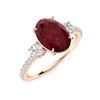 Image 2 : Natural 5.65 CTW Ruby & Diamond Engagement Ring 14K Rose Gold
