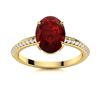 Image 1 : Natural 2.09 CTW Garnet & Diamond Engagement Ring 14K Yellow Gold