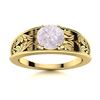 Image 1 : Natural 1.41 CTW Rose Quartz Solitaire Ring 14K Yellow Gold