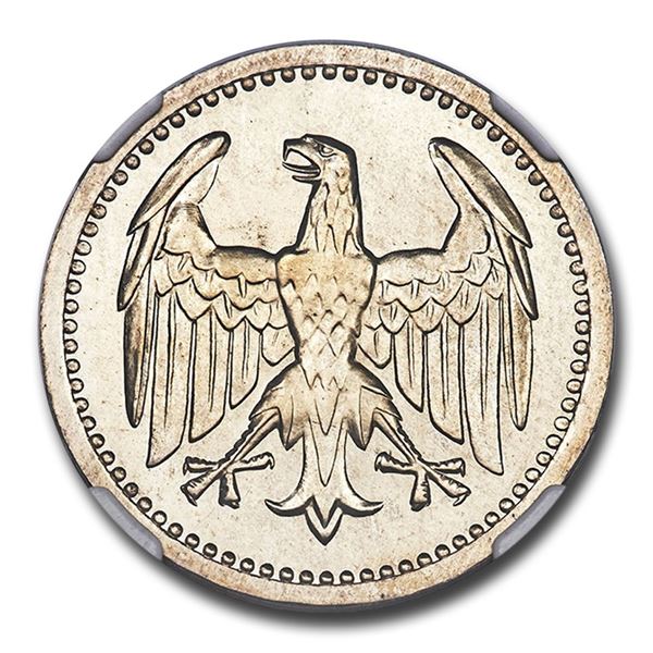 1924-A Germany Weimar Republic Silver 3 Mark PR-66+ NGC